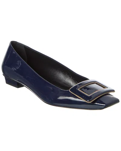 Roger Vivier Belle Vivier Leather Pump In Blue