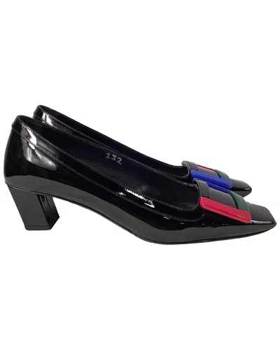 ROGER VIVIER ROGER VIVIER WOMEN'S PATENT BELLE VIVIER GRAPHIC PUMP (AUTHENTIC PRE-LOVED)
