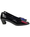 Roger Vivier Belle Vivier Graphic Pumps In Black Patent Leather In Multi