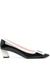 Roger Vivier 45mm Belle Vivier Patent Leather Pumps In Black