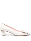 Roger Vivier Women Belle Vivier Patent Leather Pumps In White