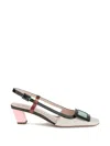 Roger Vivier Belle Vivier Multicolour Patent Leather Slingback In White