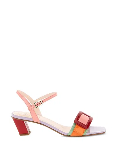 Roger Vivier Belle Vivier Sandals In Patent Leather In Multi