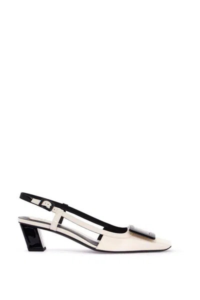 Roger Vivier Belle Vivier Leather Slingback Pumps In White