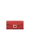 Roger Vivier Belle Vivier Leather Wallet In Red
