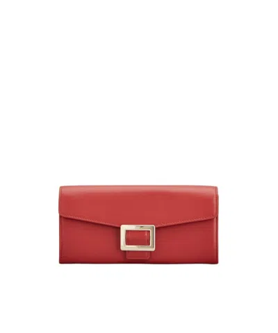 Roger Vivier Belle Vivier Leather Wallet In Red