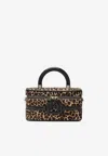Roger Vivier Belle Vivier Leopard Print Vanity Bag In Brown