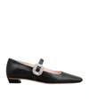 Roger Vivier Crystal Buckle Pointed Toe Strap Shoes