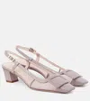 Roger Vivier Belle Vivier Mesh And Leather Slingback Pumps In Pink