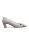 Roger Vivier 45mm Belle Vivier Suede Pumps In Gray