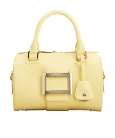 Roger Vivier Belle Vivier Mini Bag In Leather In Yellow