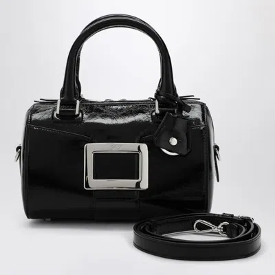 Roger Vivier Belle Vivier Mini Bowling Bag In Patent In Black