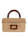 Roger Vivier Belle Vivier Vanity Mini Buckled Suede Clutch In Brown