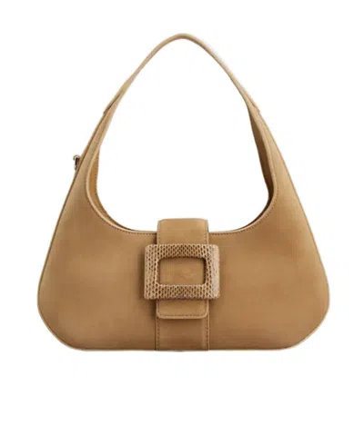 Roger Vivier Belle Vivier Mini Hobo Bag In Suede In Brown