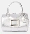Roger Vivier Belle Vivier Mini Metallic Leather Tote Bag In Silver