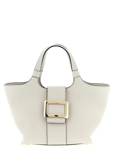 Roger Vivier Belle Vivier Mini Shopping Bag In Gray