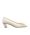 Roger Vivier Belle Vivier 45 Mother-of-pearl Buckle Pumps In Leather In White
