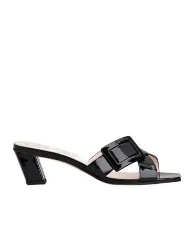 Roger Vivier Belle Vivier Mules In Patent Leather In Black