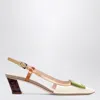 Roger Vivier Belle Vivier Multicolour Patent Leather Slingback In Neutral