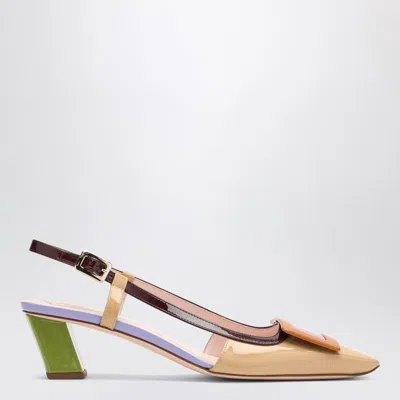 Roger Vivier Belle Vivier Multicolour Patent Leather Slingback