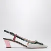 Roger Vivier Belle Vivier Multicolour Patent Leather Slingback In Animal Print
