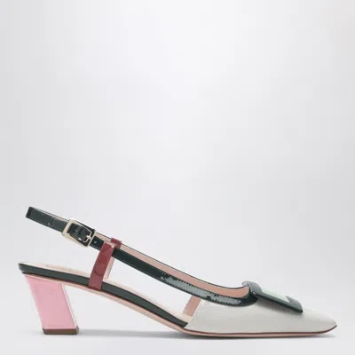 Roger Vivier Belle Vivier Multicolour Patent Leather Slingback In Animal Print