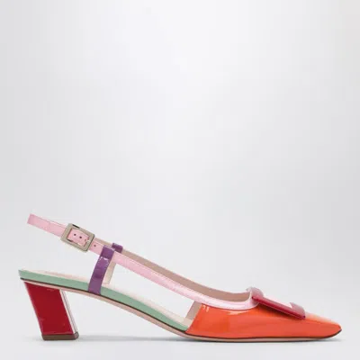 Roger Vivier Belle Vivier Slingback Pumps In Patent Leather In Multi
