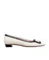 Roger Vivier Belle Vivier Patent Leather Ballet Flats In White/black