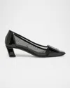 Roger Vivier Belle Vivier 45 Leather-trimmed Mesh Pumps In Nero