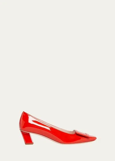ROGER VIVIER BELLE VIVIER PATENT LEATHER BUCKLE PUMPS