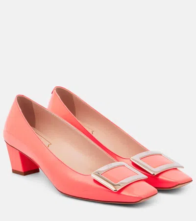 Roger Vivier Belle Vivier Patent Leather Pumps In Pink