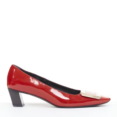 Pre-owned Roger Vivier Belle Vivier Patent Leather Pumps In Red