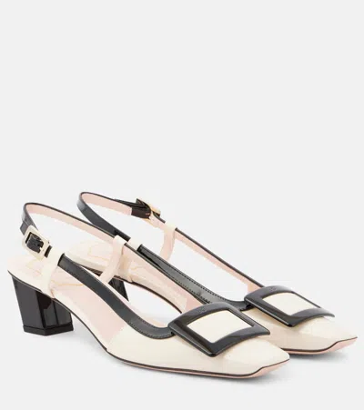 ROGER VIVIER BELLE VIVIER PATENT LEATHER SLINGBACK PUMPS