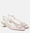Roger Vivier Belle Vivier Patent Leather Slingback Pumps In Pink