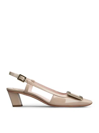 Roger Vivier Belle Vivier 45 Slingback Pumps In Patent Leather In Brown