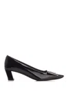 Roger Vivier Black Calfskin Pumps With Buckle And Wide Heel