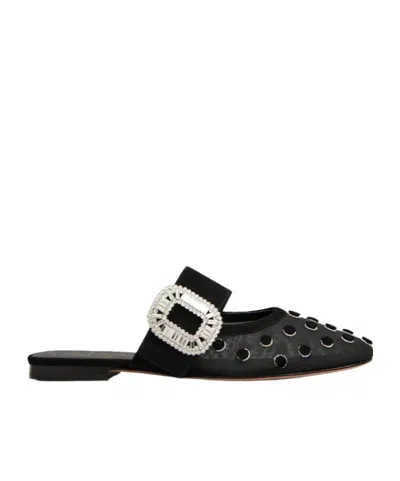 Roger Vivier Belle Vivier Polka Dot Mules In Black