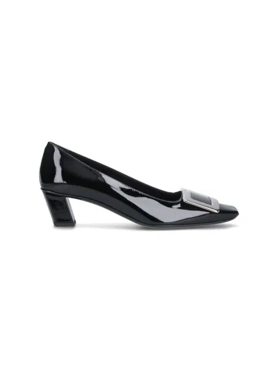 Roger Vivier Belle Vivier Patent Pumps With Metal Buckle In Black