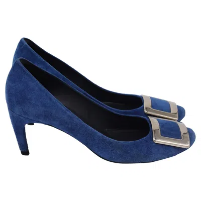 Roger Vivier Belle Vivier Pumps In Blue Suede