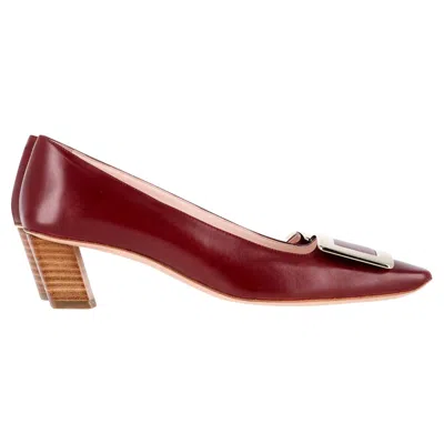 Roger Vivier Belle Vivier Pumps In Burgundy Leather In Red