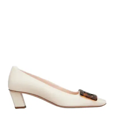 Roger Vivier Belle Vivier Pumps In Leather In White