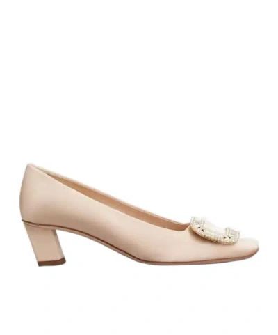 Roger Vivier Belle Vivier Pumps In Satin In Neutral