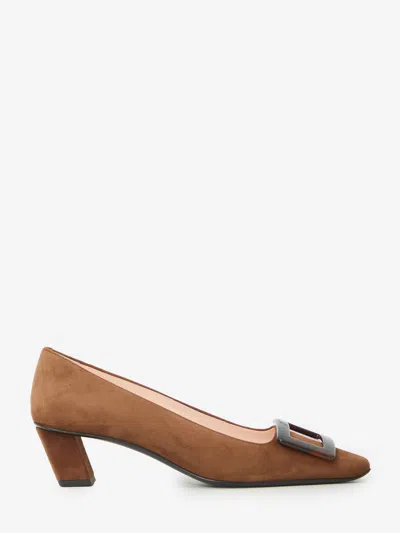 Roger Vivier Belle Vivier Pumps In Suede In Brown