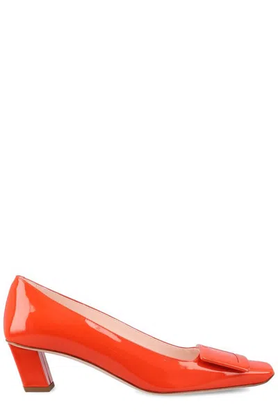 Roger Vivier 45mm Belle Vivier Lacquered Leather Pump In Orange