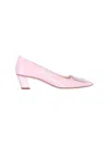 Roger Vivier Heeled Shoes With Patent Finish And Metal Detail In Pink