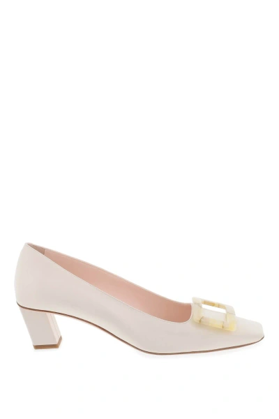Roger Vivier Belle Vivier Pumps With Mother Of Pearl Buckle In White