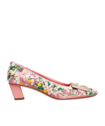 Roger Vivier Belle Vivier Pumps With Sequins In Animal Print