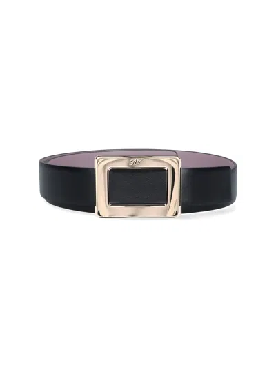 Roger Vivier "belle Vivier" Reversible Belt In Black  