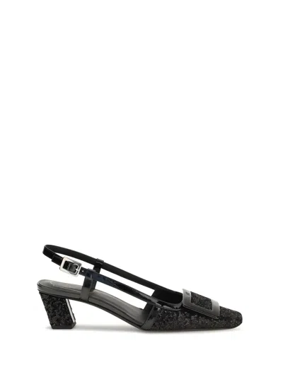 Roger Vivier Sequinned Belle Vivier Slingback Pumps 45 In Black