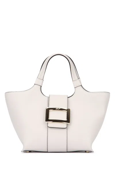 Roger Vivier Belle Vivier Shopping Mini In Neutral